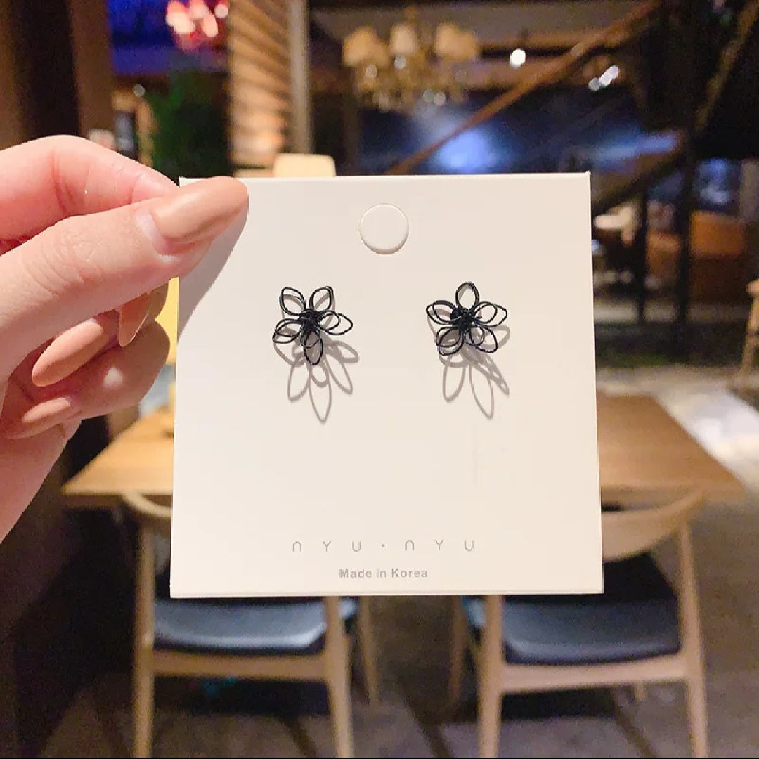 2025 Trendy Korean Black Flower Earring
