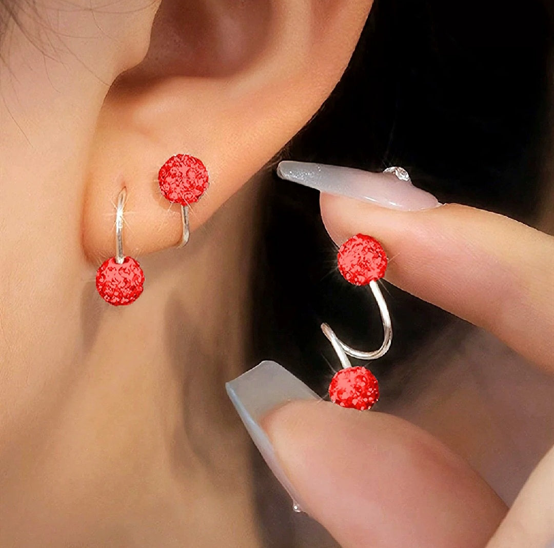 Double Spherical Spiral Earrings