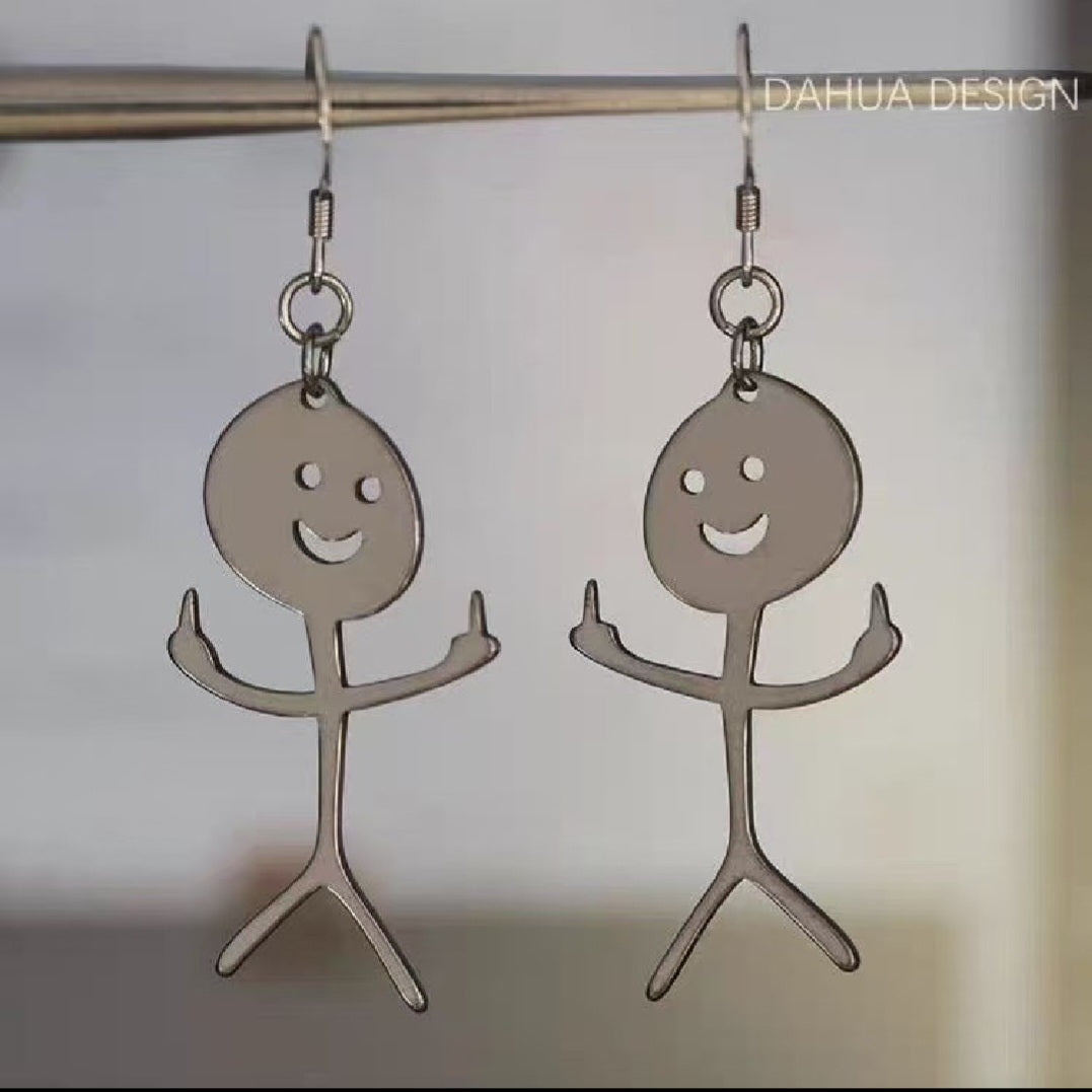 Cute Villain Fingering Earrings