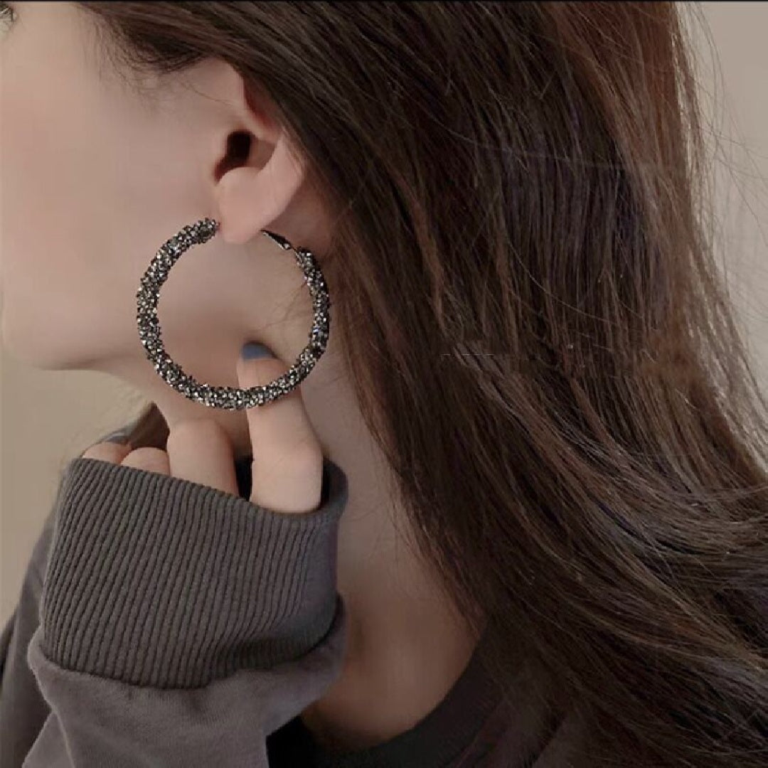 Crystal "G" Glamour Hoops