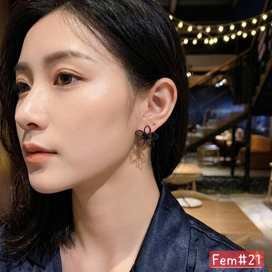 2025 Trendy Korean Black Flower Earring