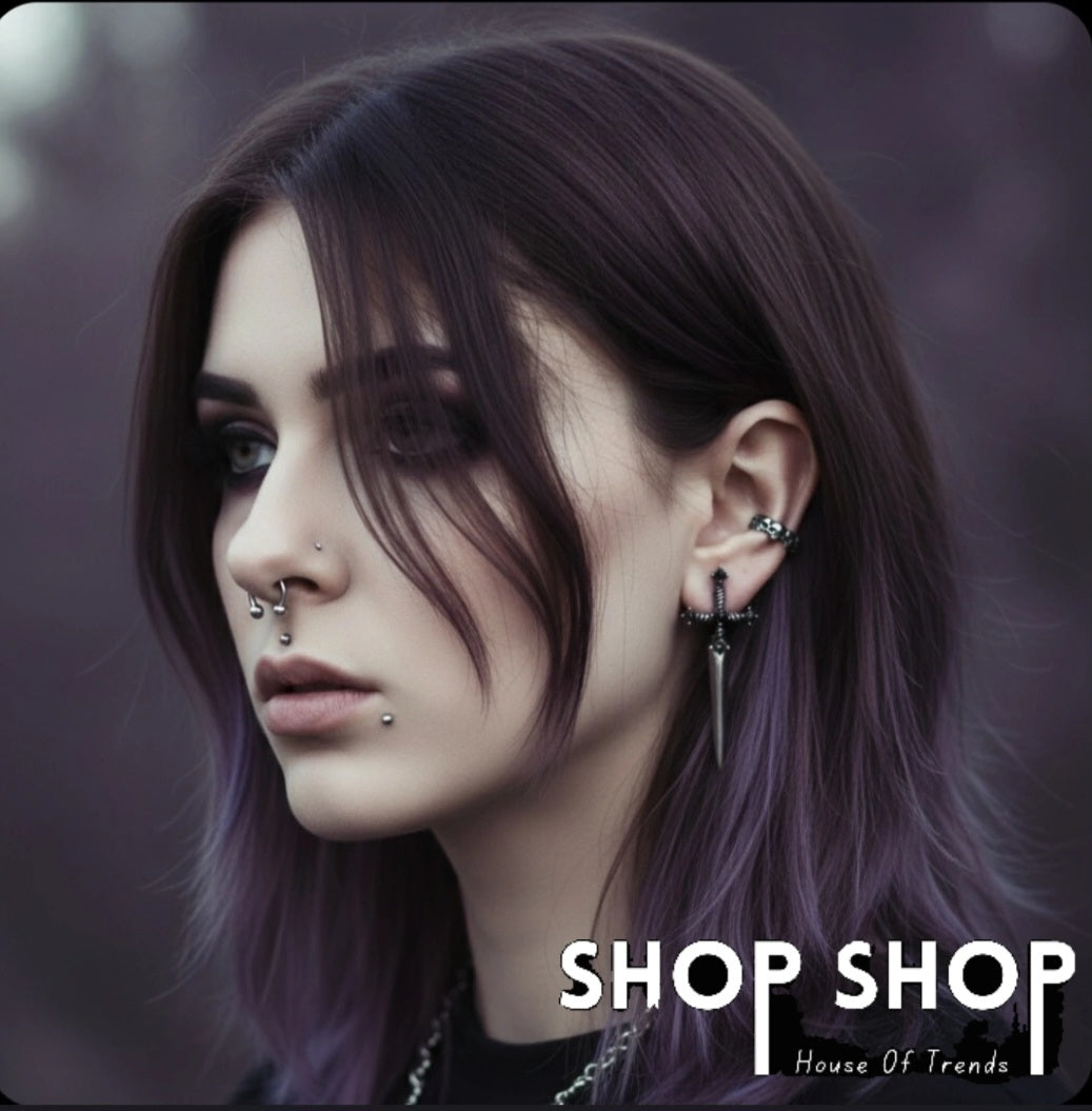 Black Steel Cross Earings