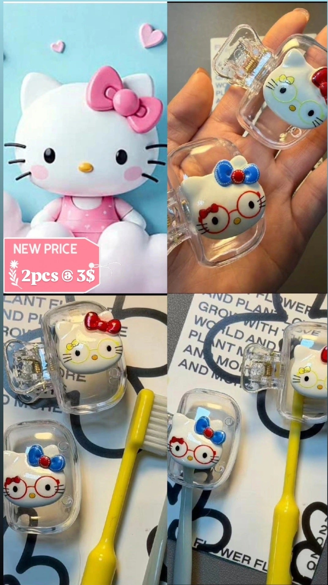 Unique Clear Claw Toothbrush Clips Protectors