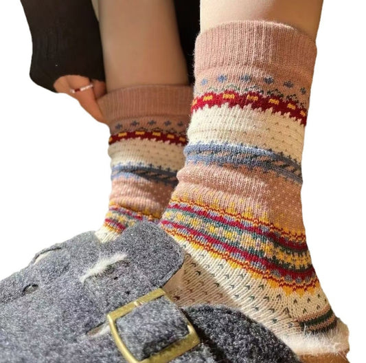 Winter Fair Island Socks