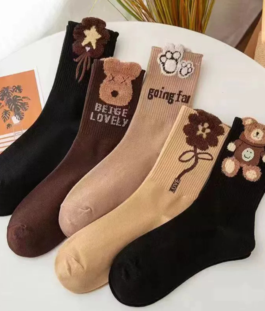 Korean Preppy Bear Socks