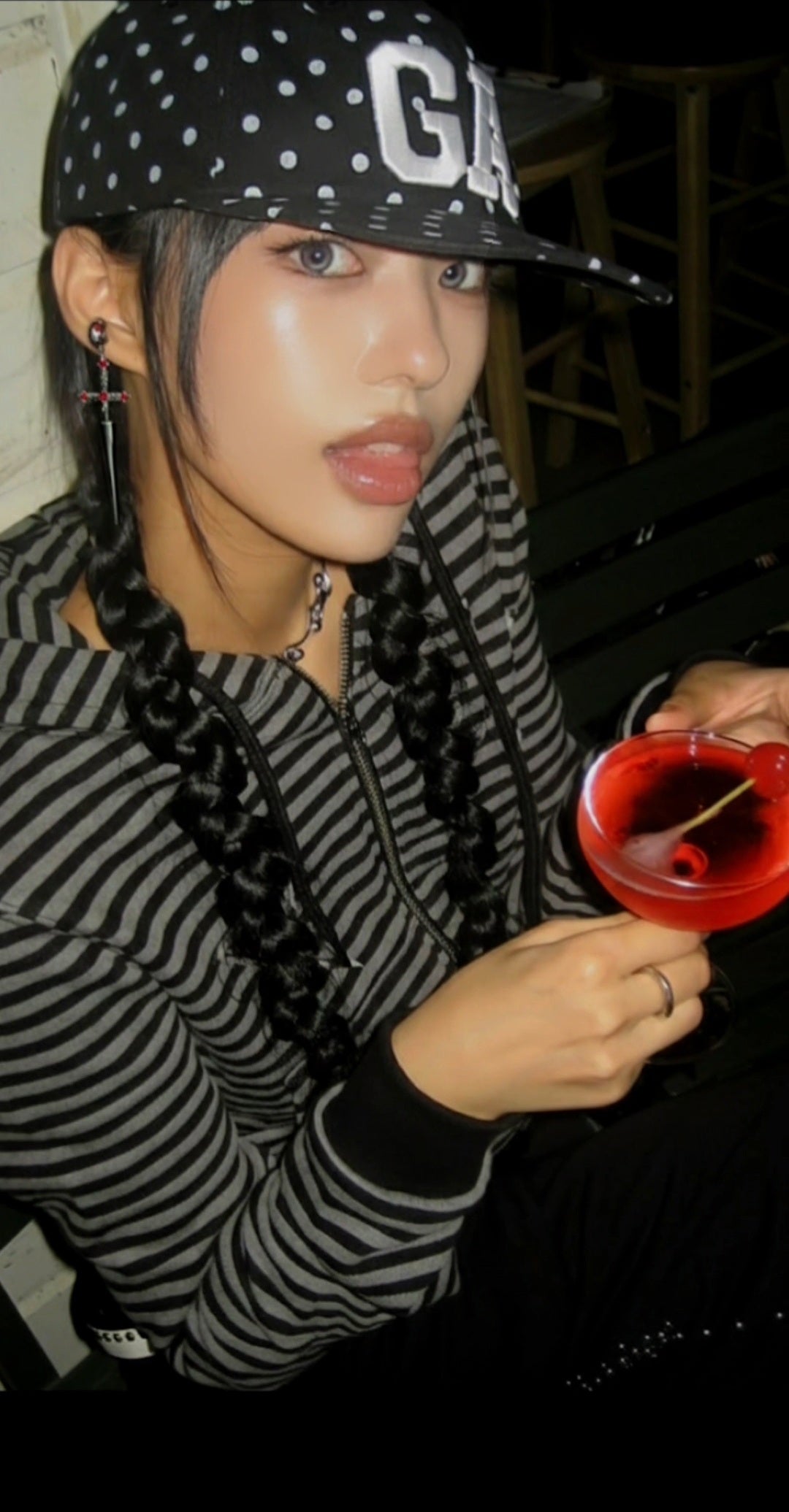 Vampire Blood Red Crystal Cells Earings