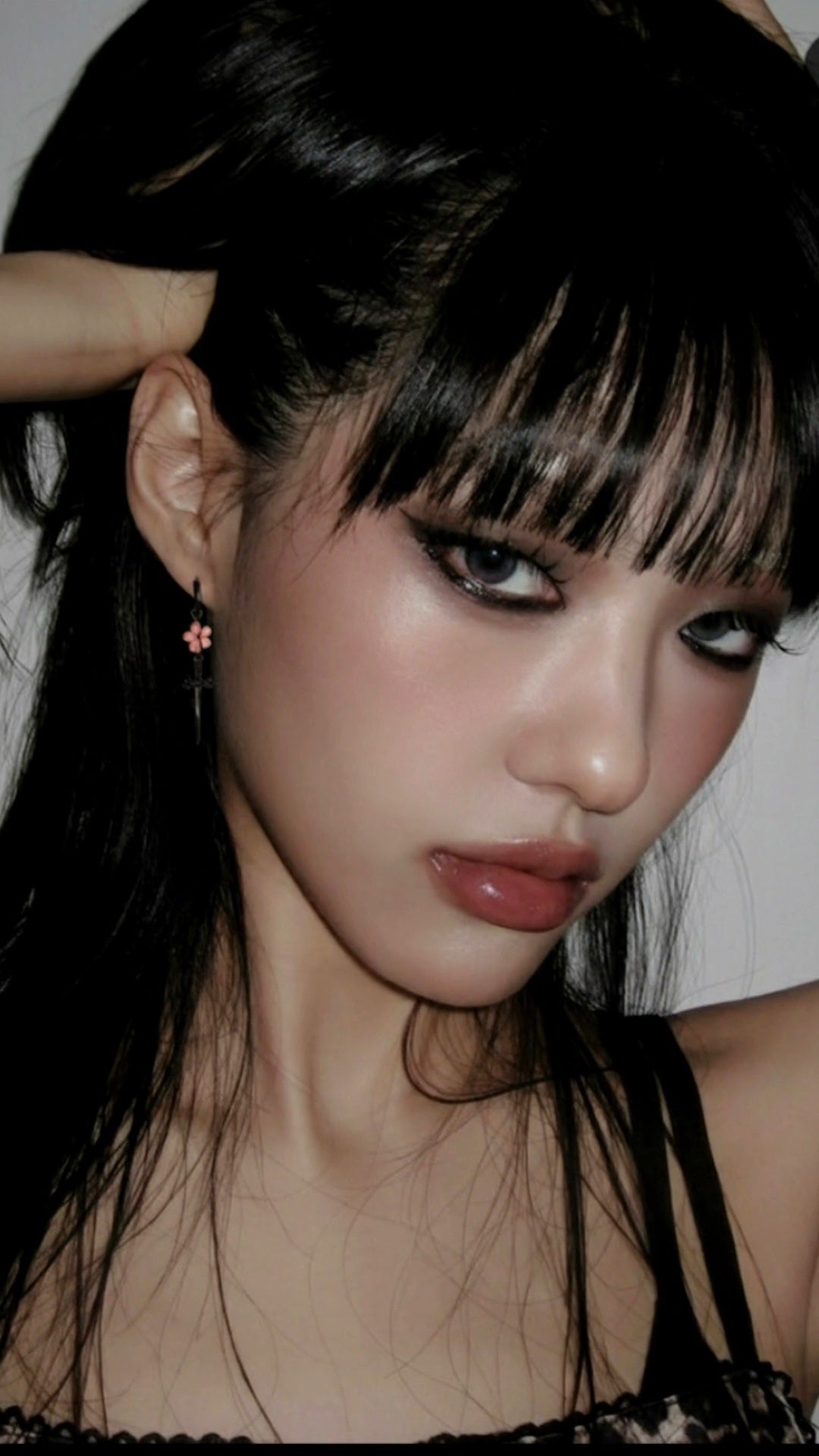 Cross Gothic Earings With Pink Lotus