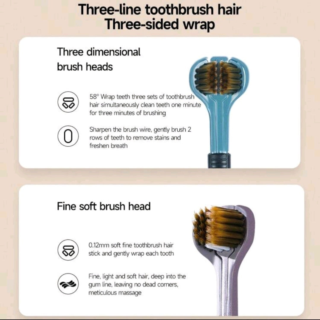 3D Manual Toothbrush & Tongue Cleaner