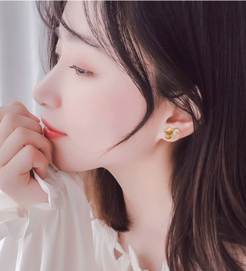 Squirrel & Nut Earring