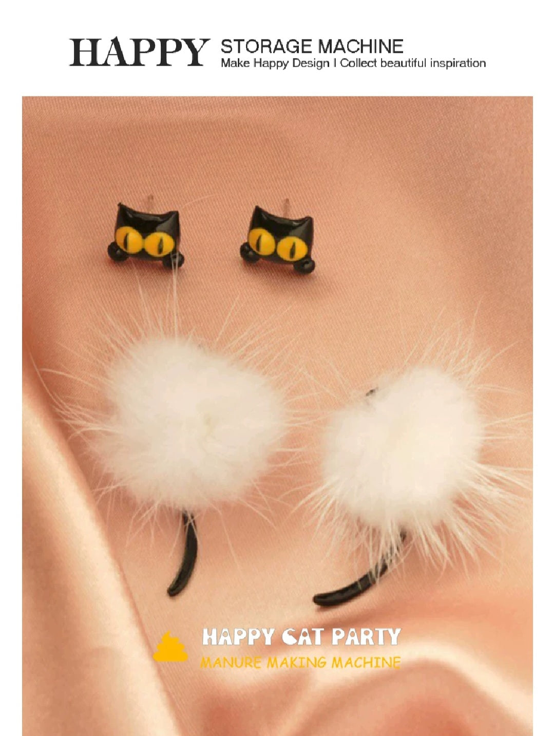 Happy Kitten Party With Big White Fur