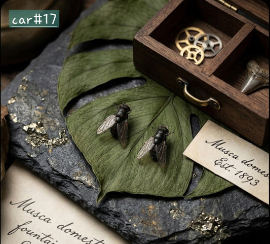 Black Realistic Housefly Earring