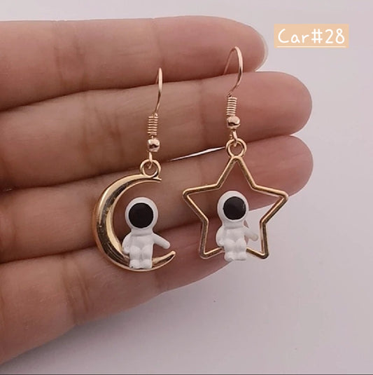Star & Moon Astronaut Earring
