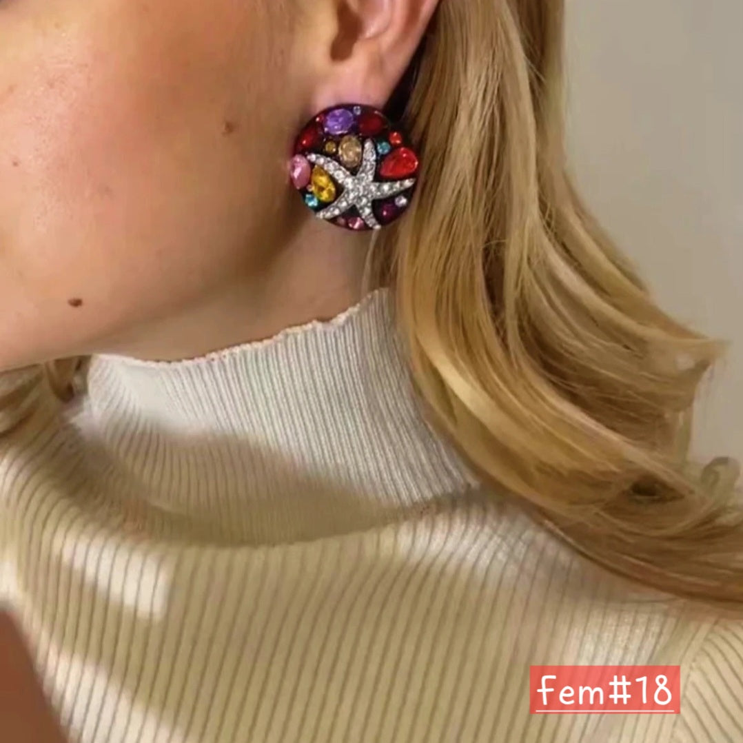 Starfish Stud Jewel Earring
