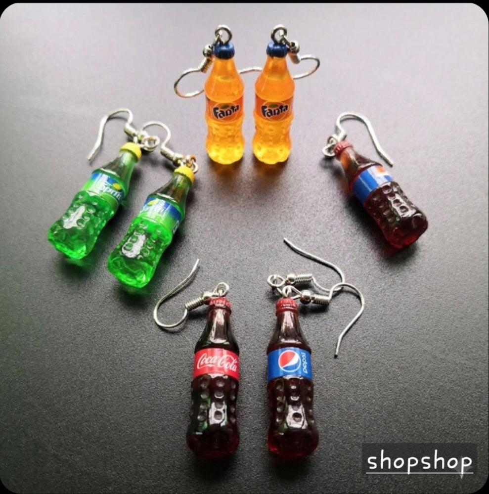 PEPSI-FANTA-SPRITE Creative Resin Earrings