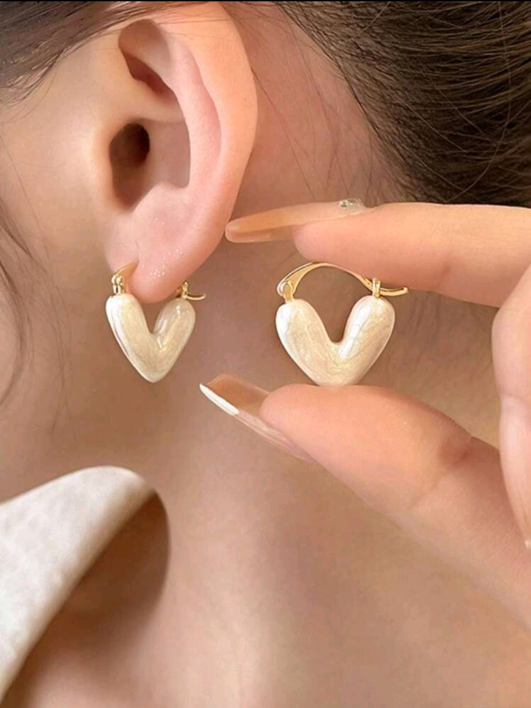 Retro Glazed Love Heart Earrings