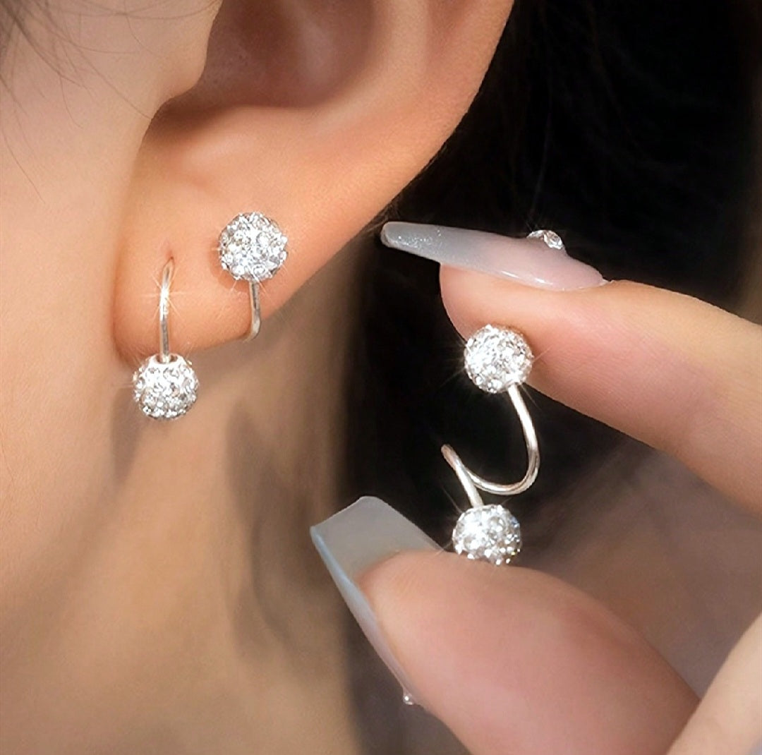 Double Spherical Spiral Earrings