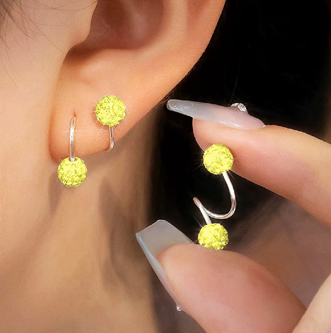 Double Spherical Spiral Earrings