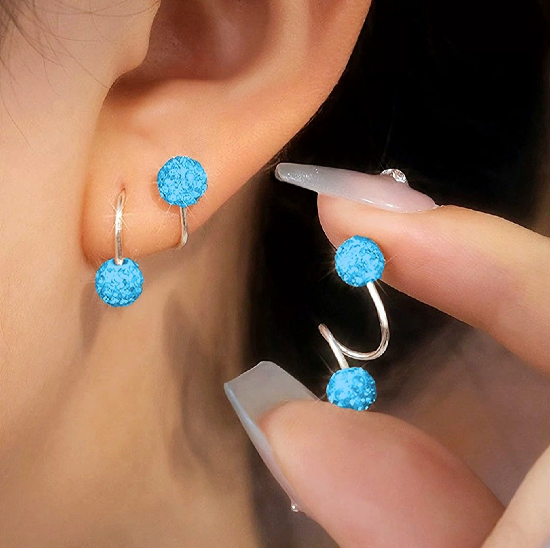 Double Spherical Spiral Earrings