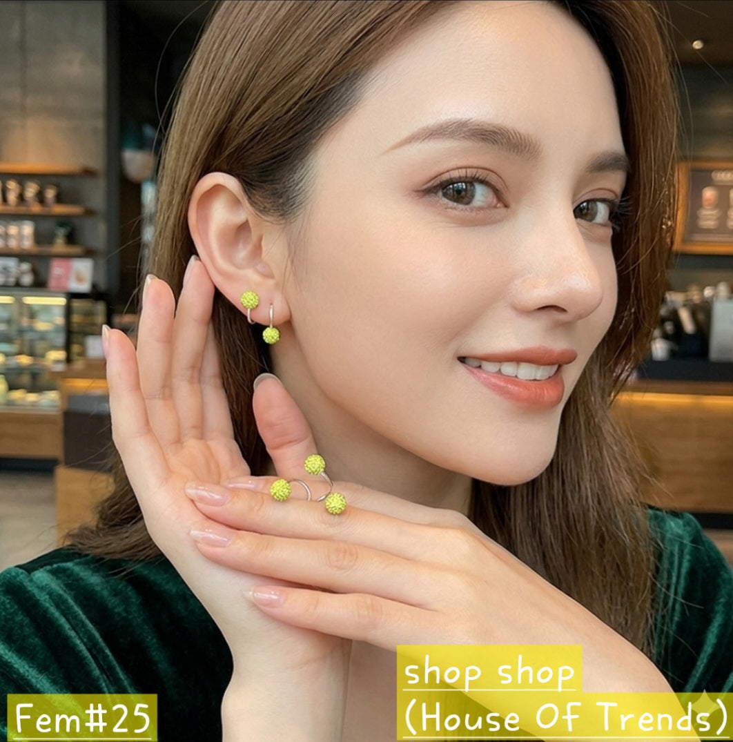 Double Spherical Spiral Earrings