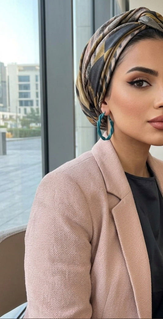 Teal Twisted Hoop Earrings