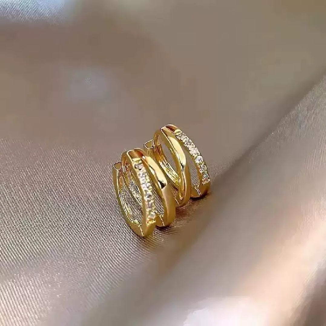 Dual-Band Pavé Hoops Earrings