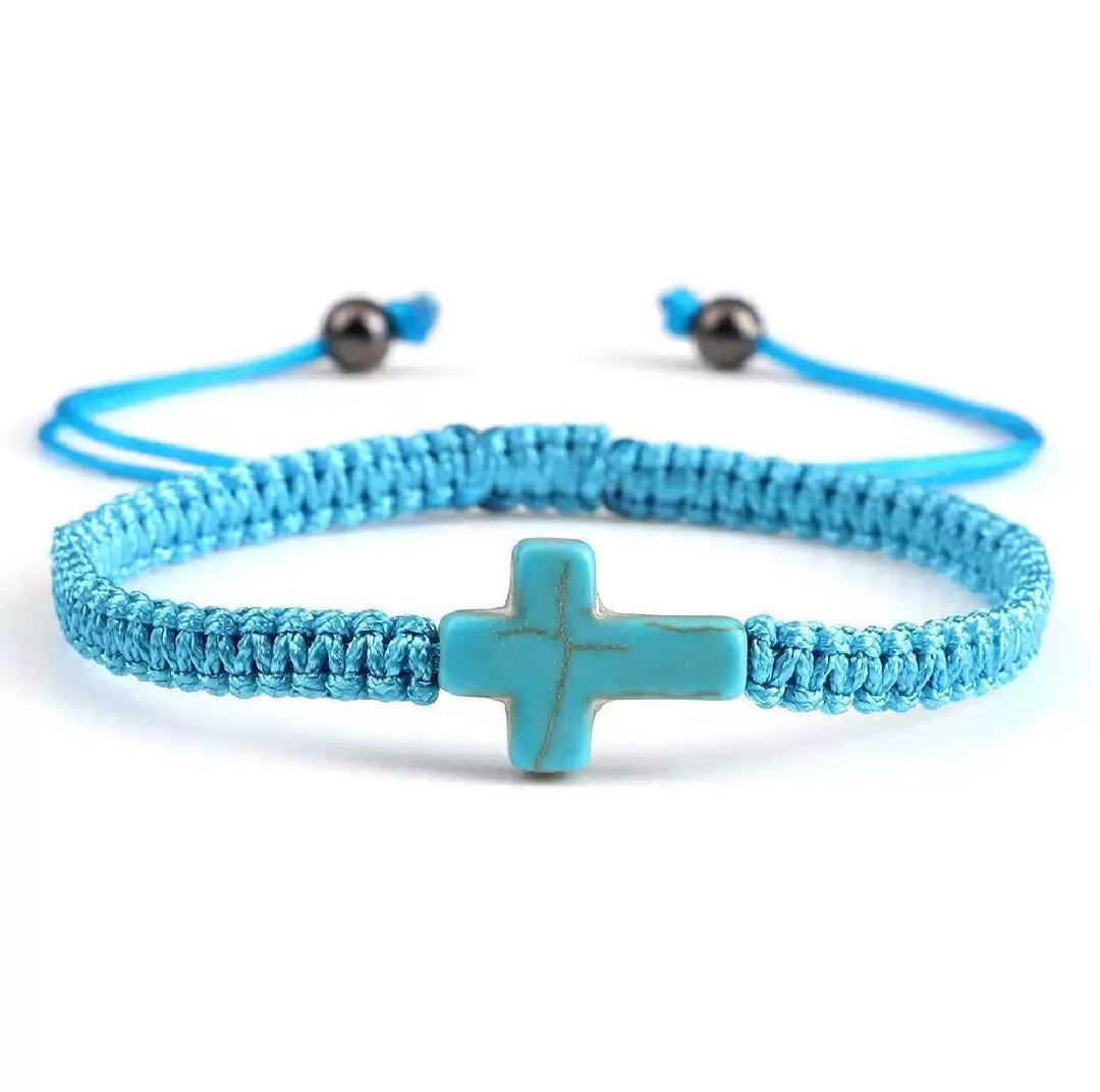 The Serene Blue Cross Bracelet