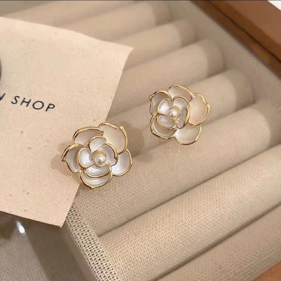 The "Pearlescent Bloom" Studs Earrings