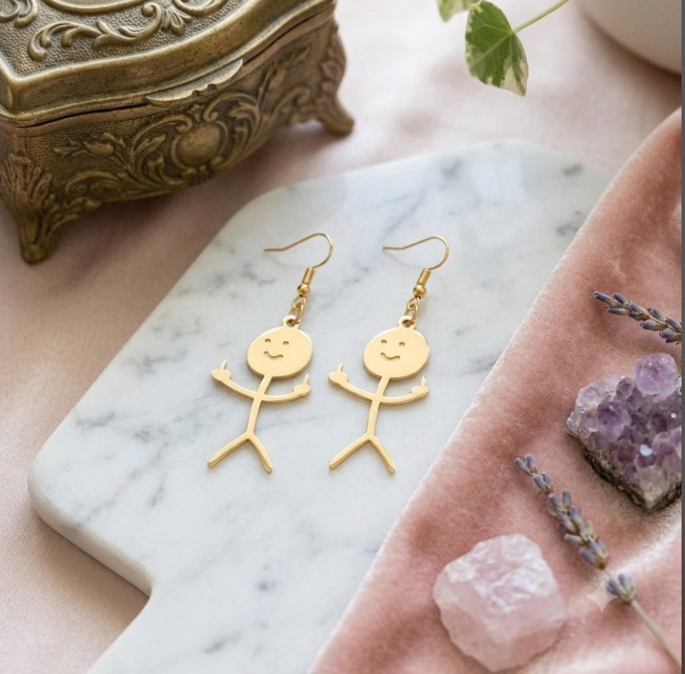 Cute Villain Fingering Earrings