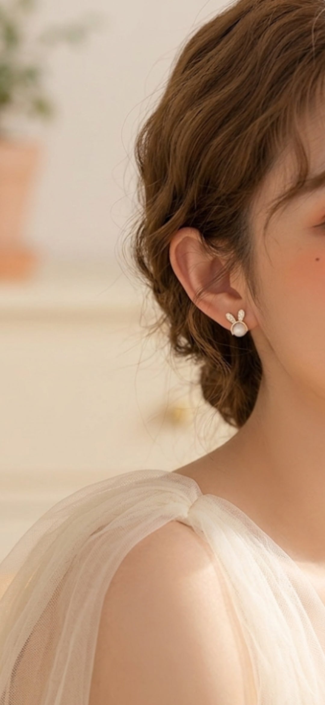 The "Glitter Bunny" Studs Earrings