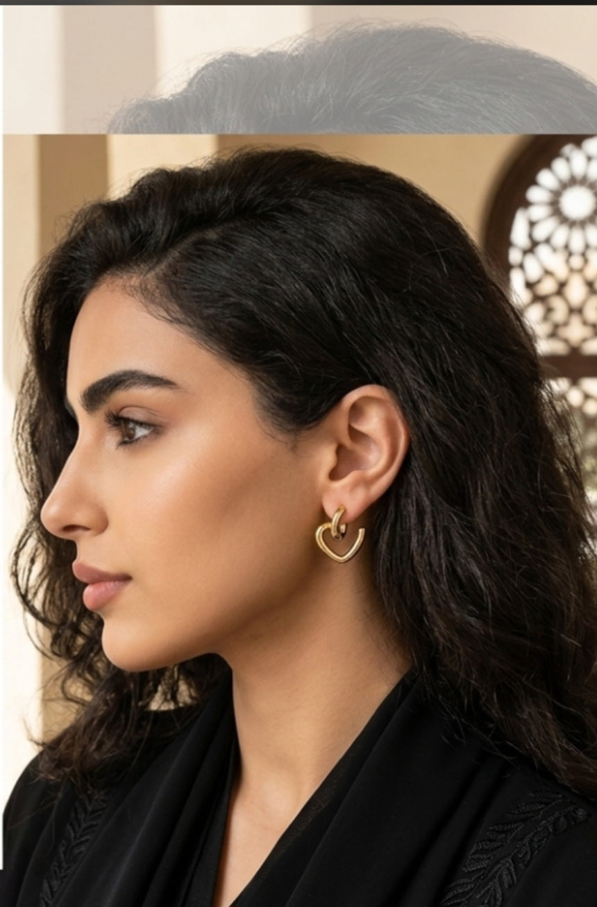 The "Golden Glow" Heart Hoops Earrings