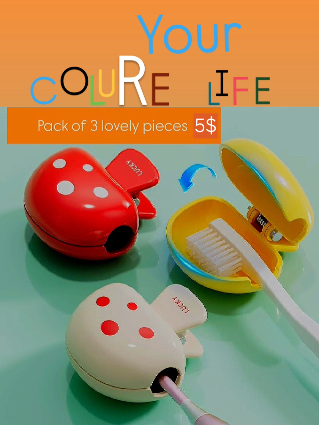 Unique Clear Claw Toothbrush Clips Protectors